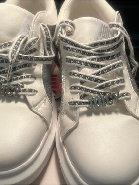 Juicy Couture White Sneakers with Branded Lace Charms
